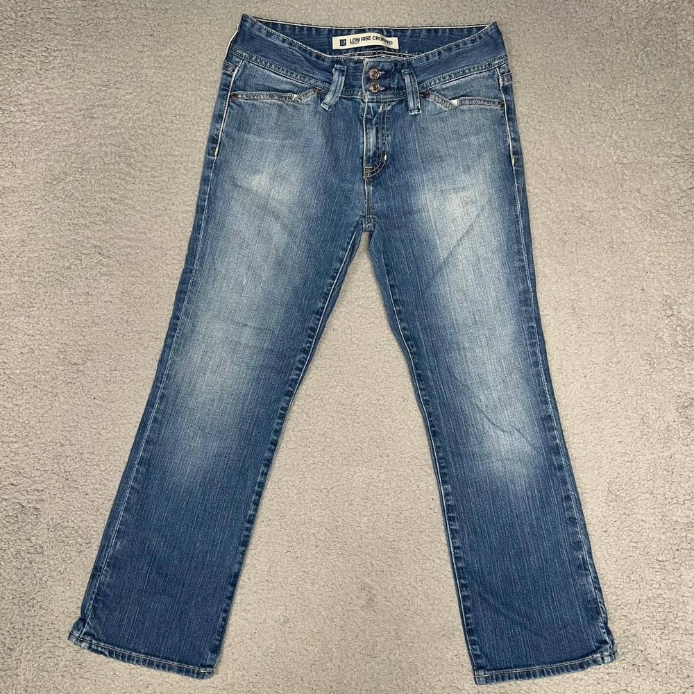 Gap Jeans Women's Size 30x25 Blue Fade Wash Denim Low Rise Cropped Stretch Pants